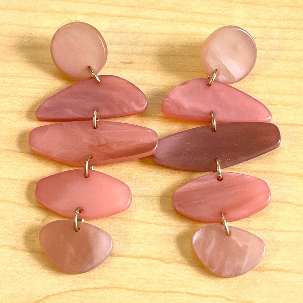 Pink drop earrings